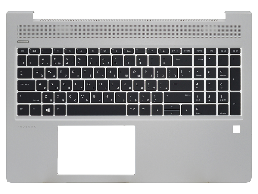 Топ-панель HP ProBook 450 G7 серебряная (с подсветкой клавиш)