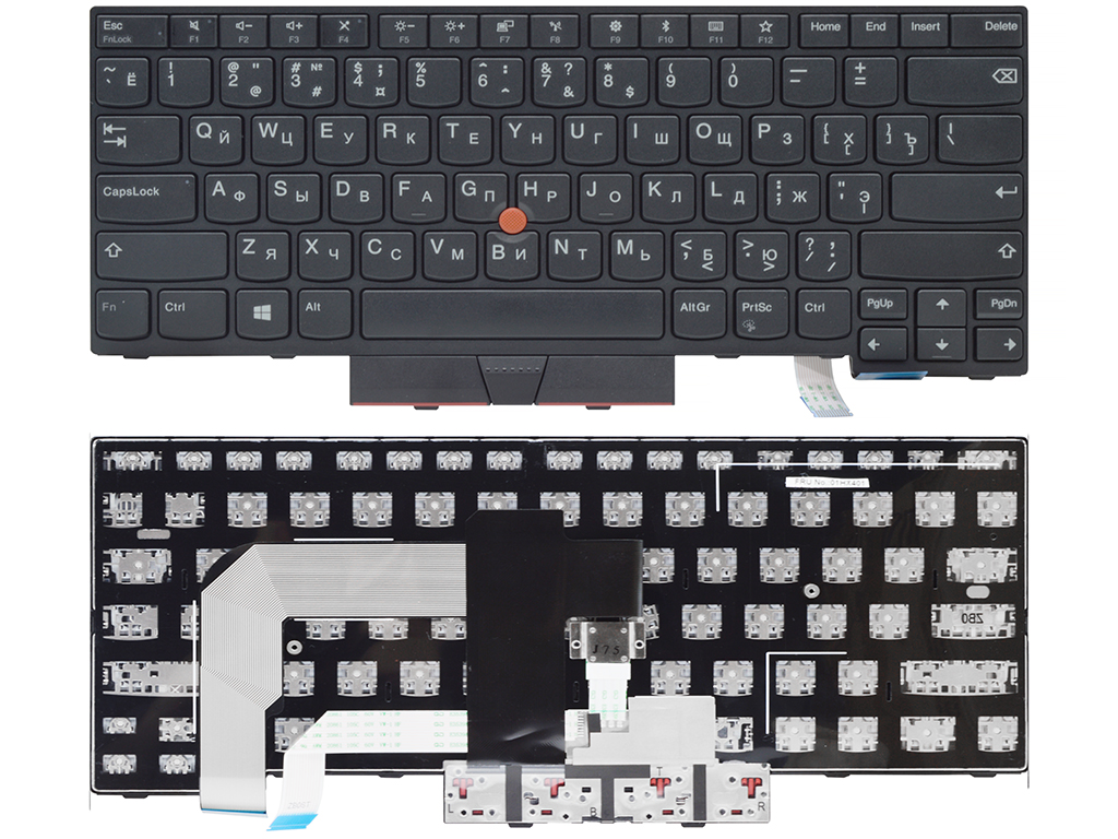 Клавиатура для ноутбука Lenovo ThinkPad T470 черная без подсветки