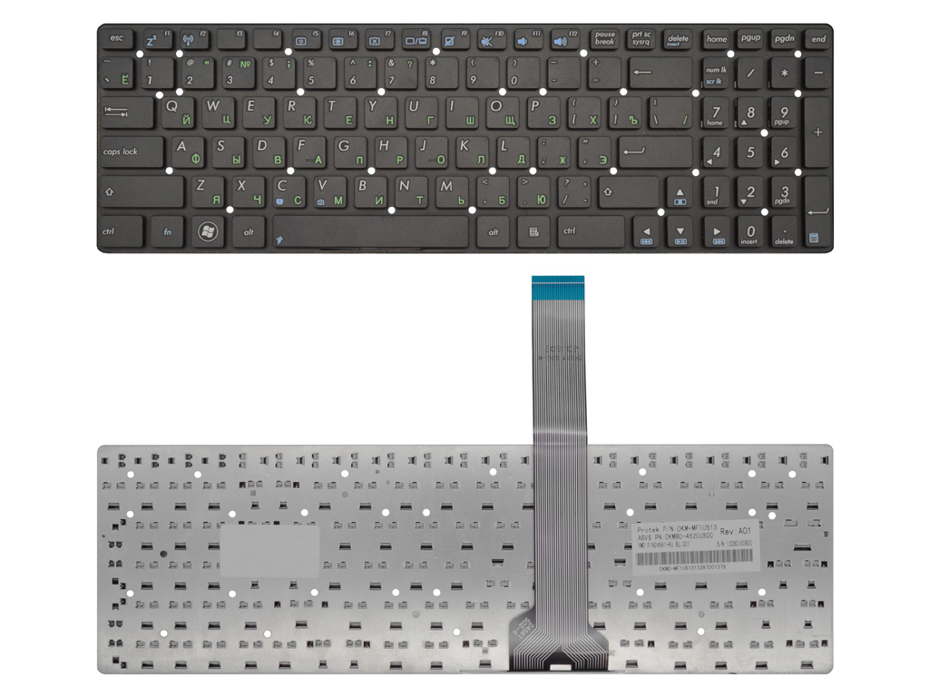 Клавиатура для ноутбука Asus K55 черная V.2