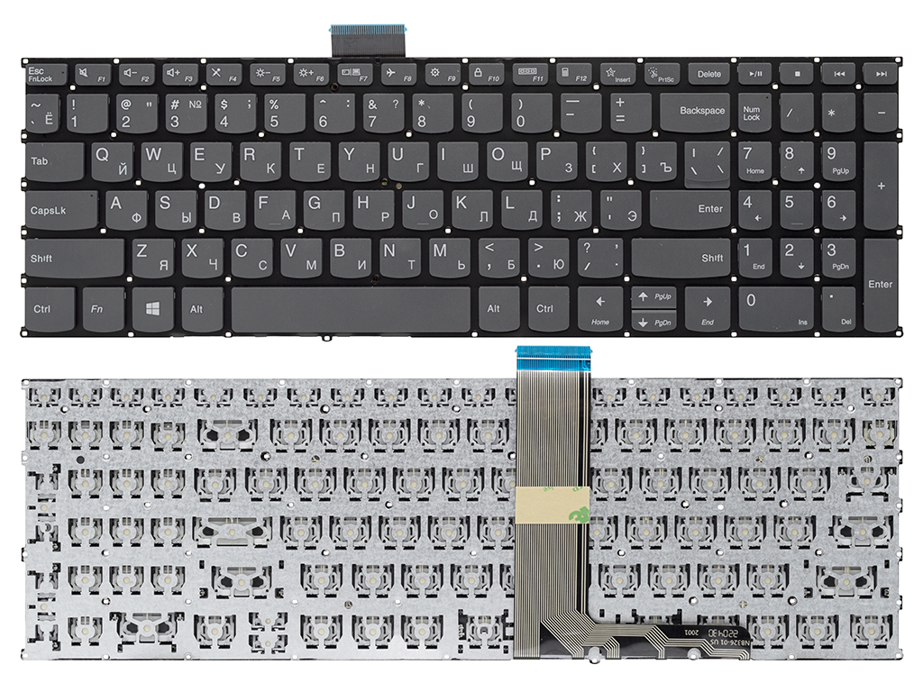 Клавиатура для ноутбука PR5S-RU для Lenovo серая