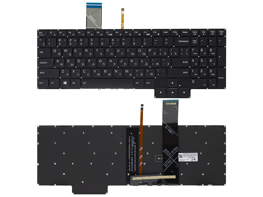 Клавиатура для ноутбука Lenovo Legion 5 17ITH6H с подсветкой (белые клавиши)