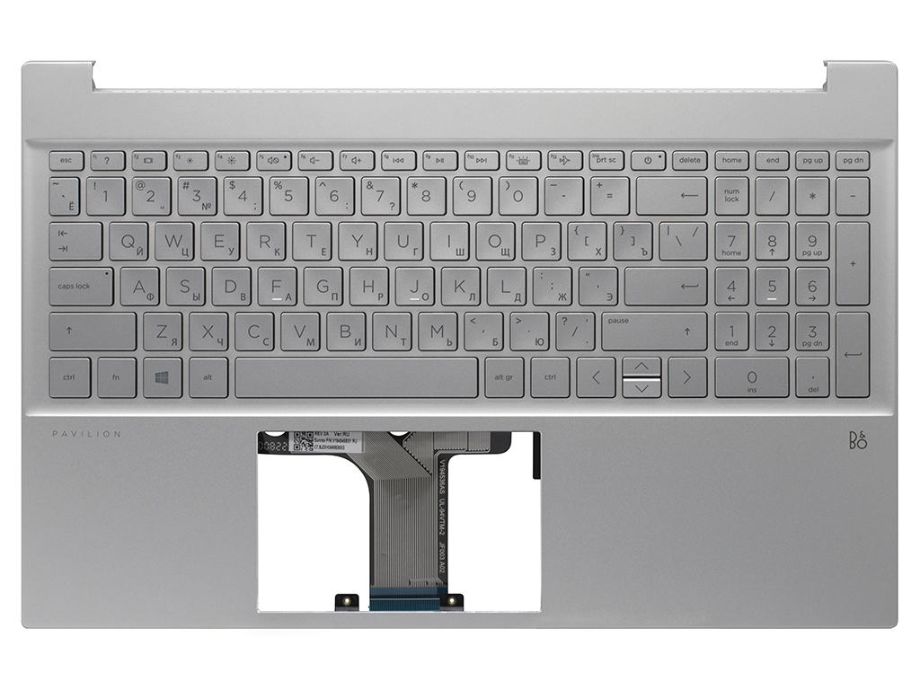 Топ-панель HP Pavilion 15-eh серебряная (для моделей без сканера отпечатка)