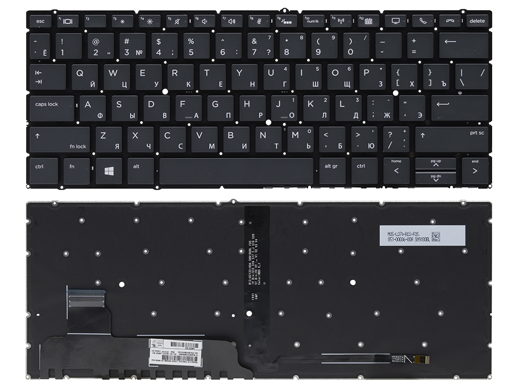 Клавиатура для ноутбука HP EliteBook x360 830 G5 черная с подсветкой