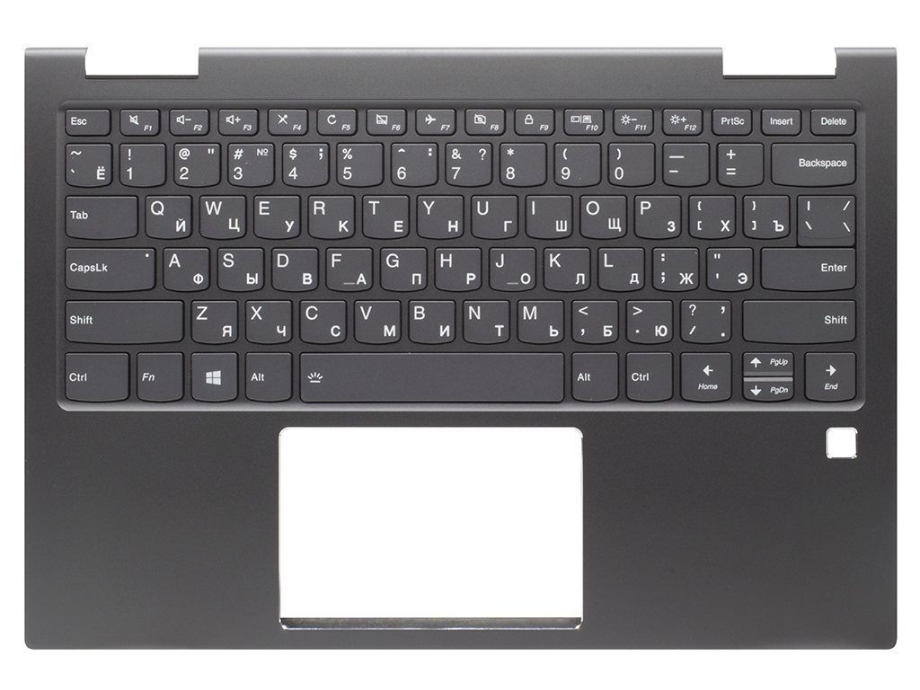 Топ-панель для Lenovo Yoga 730-13IKB темно-серая c подсветкой