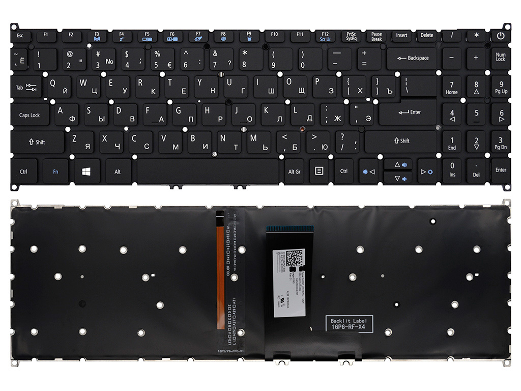 Клавиатура для ноутбука Acer Swift 3 SF315-41G  черная с подсветкой