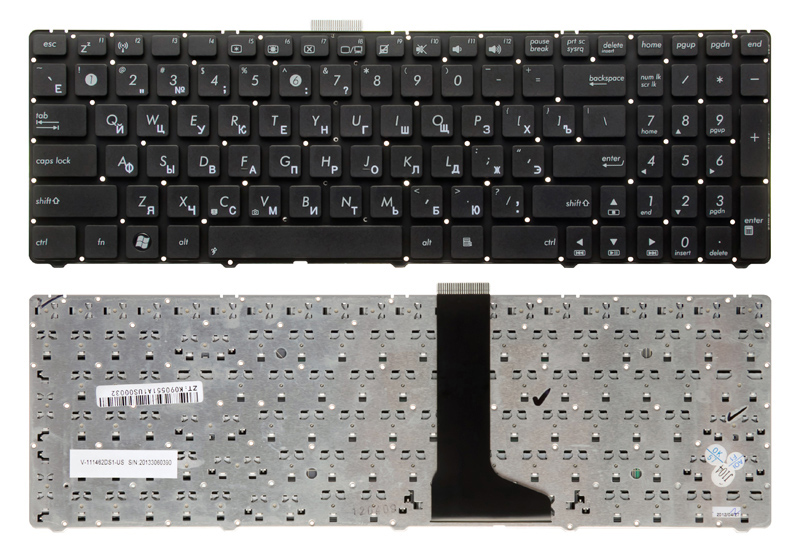Клавиатура для ноутбука ASUS U56E черная V.1