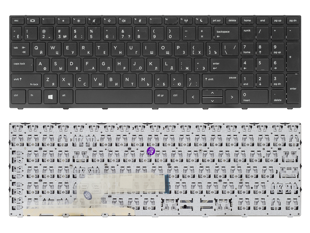 Клавиатура для ноутбука для HP ProBook 450 G5 черная с рамкой (оригинал)