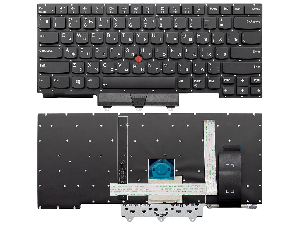 Клавиатура для ноутбука для Lenovo ThinkPad E14 (4th Gen) черная с подсветкой
