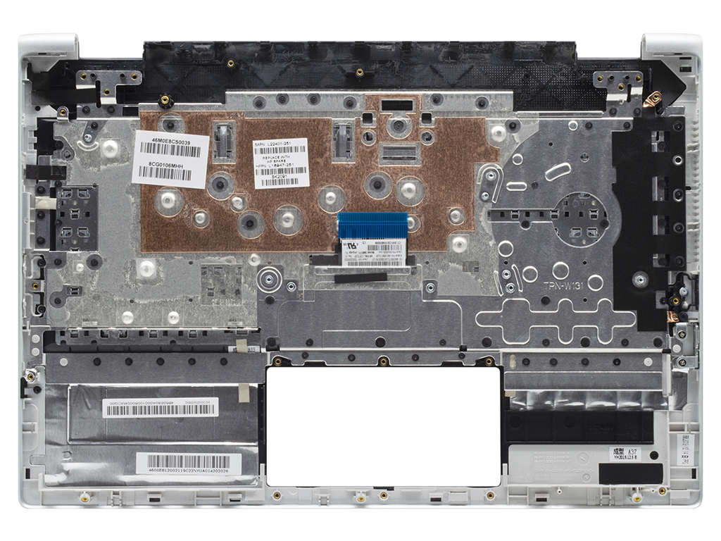 Топ-панель для HP Pavilion x360 14-dd черная с серебряной окантовкой (для моделей без сканера отпечатка)
