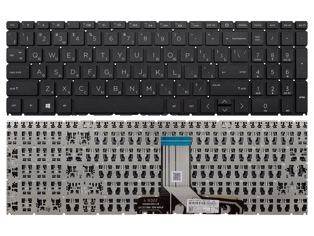 Клавиатура для ноутбука для HP Pavilion X360 15-er черная без подсветки