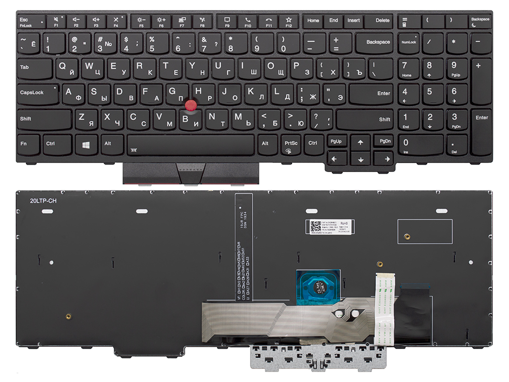Клавиатура для ноутбука для Lenovo ThinkPad P15 (2nd gen) черная с подсветкой