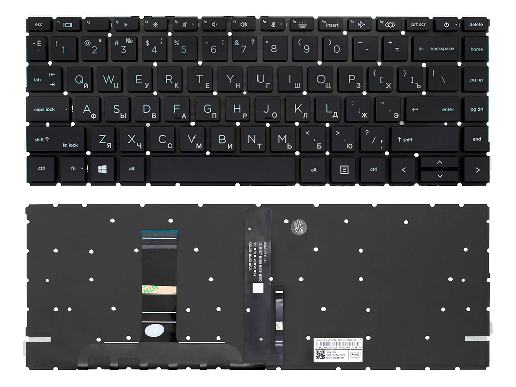 Клавиатура для ноутбука для HP Elitebook 640 G10 черная с подсветкой