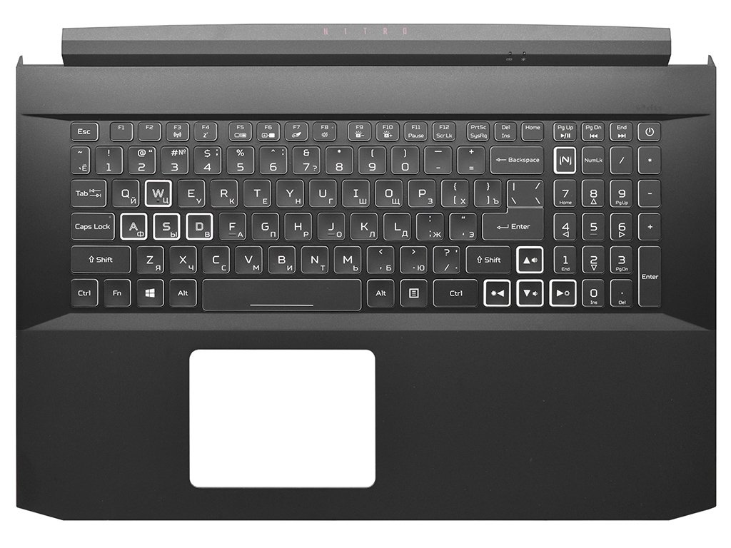 Топ-панель Acer Nitro 5 AN517-52 черная с RGB-подсветкой и узким шлейфом клавиатуры