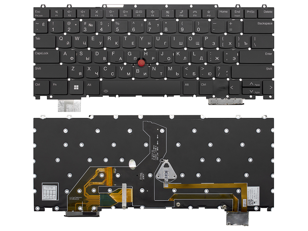 Клавиатура для ноутбука V212120AS1 для Lenovo ThinkPad черная с подсветкой