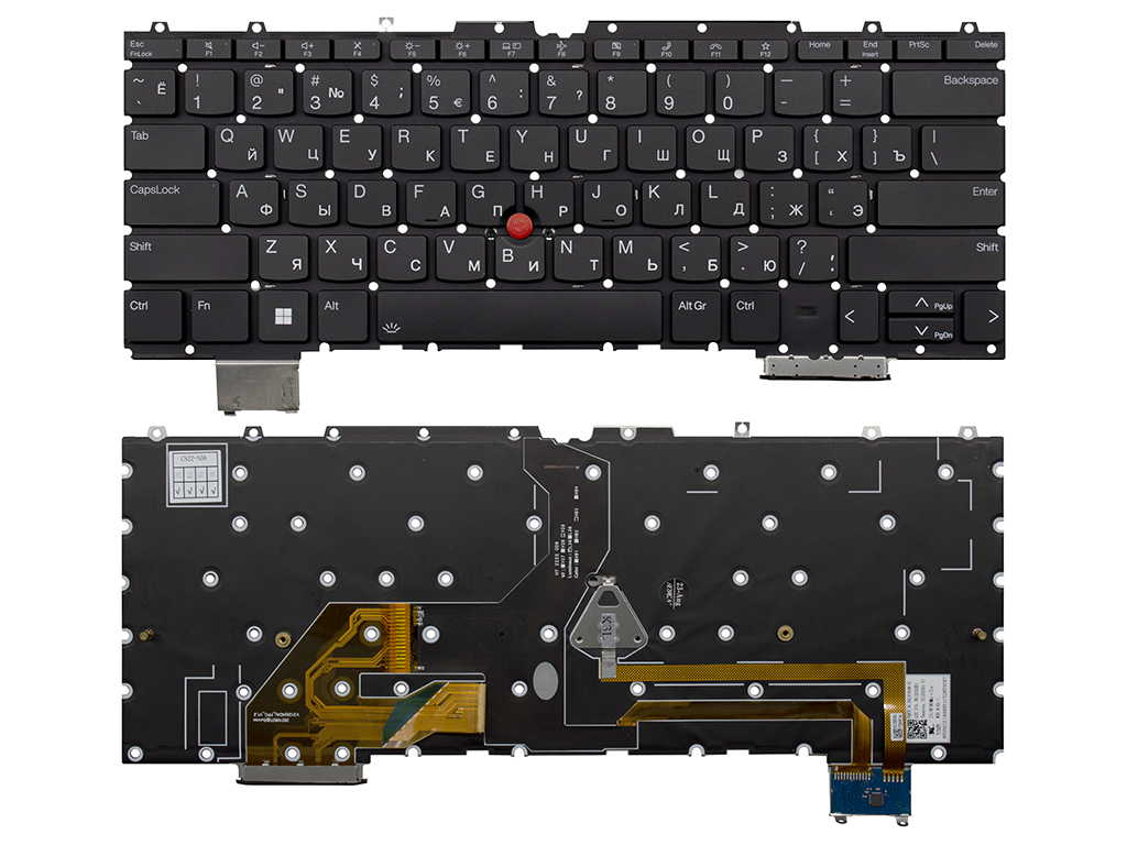 Клавиатура для ноутбука V212020AS1 для Lenovo ThinkPad черная с подсветкой