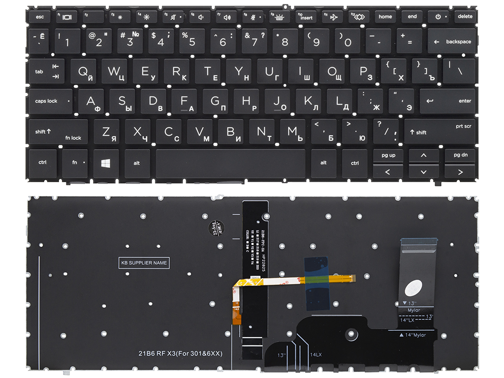 Клавиатура для ноутбука для HP ZBook Firefly 14 G11 черная с подсветкой