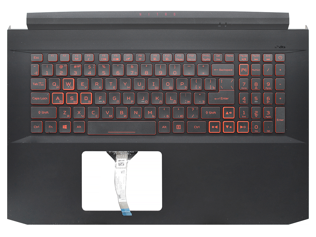 Топ-панель Acer Nitro 5 AN517-52 черная с подсветкой и узким шлейфом клавиатуры