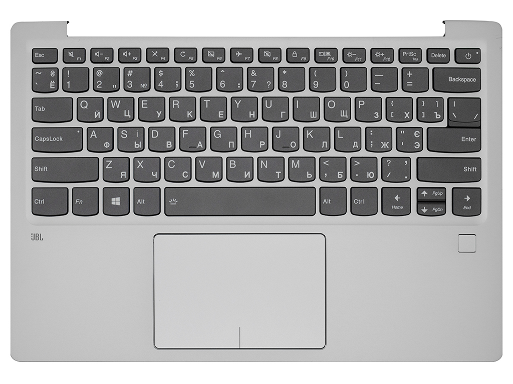 Топ-панель для Lenovo IdeaPad 720s-13IKB серебряная с подсветкой