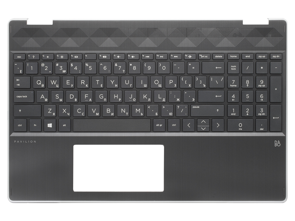 Топ-панель для HP Pavilion X360 15-dq черная без подсветки