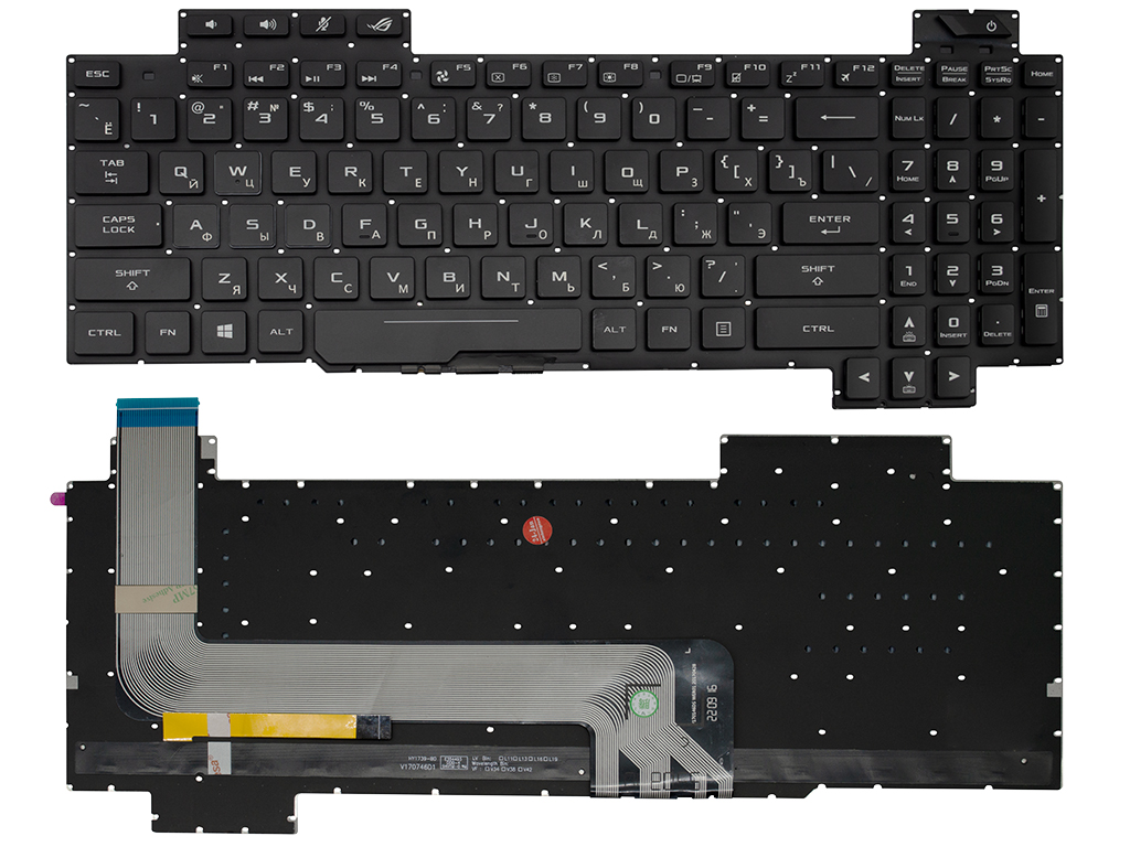 Клавиатура для ноутбука Asus ROG Strix GL503VM черная (подсветка RGB 4-ZONE)