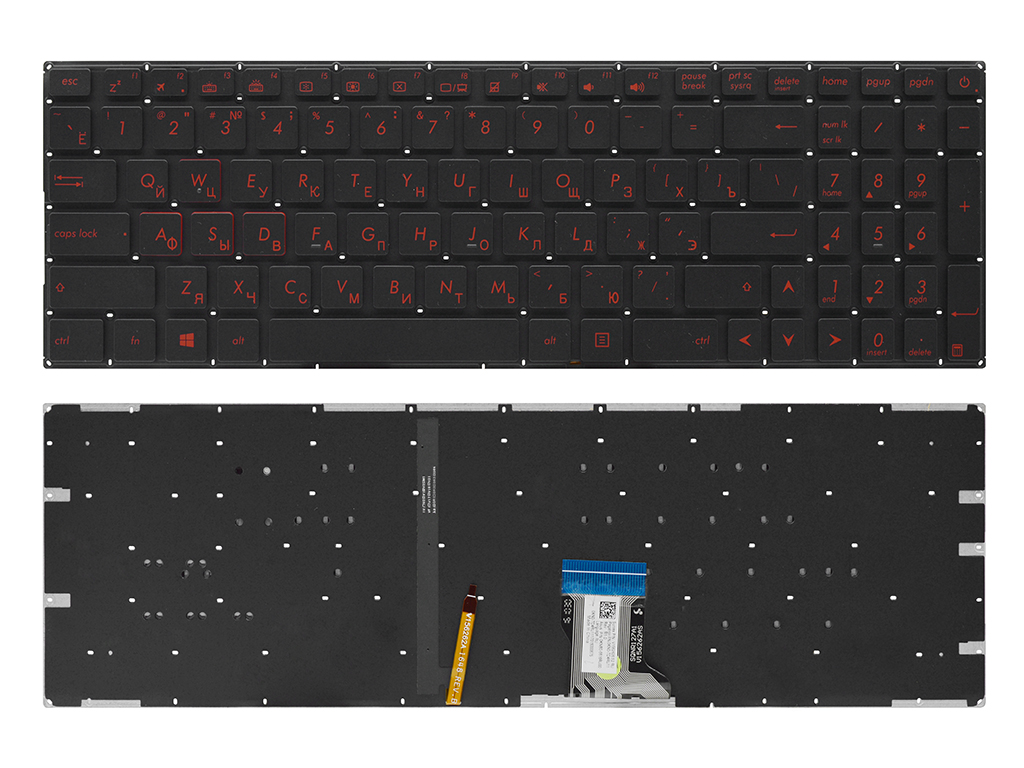 Клавиатура для ноутбука Asus ROG GL502VS черная с подсветкой