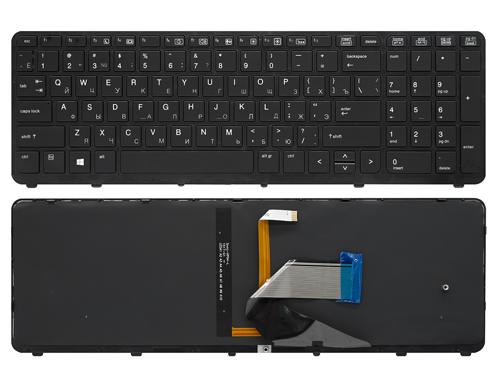Клавиатура для ноутбука для HP ZBook 15 G1 черная с подсветкой V.2