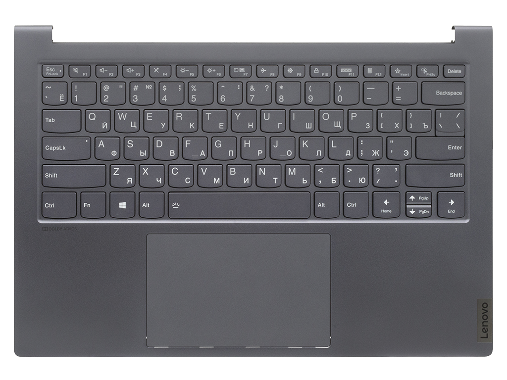 Топ-панель для Lenovo Yoga Slim 7 Pro-14ITL5 серая с подсветкой