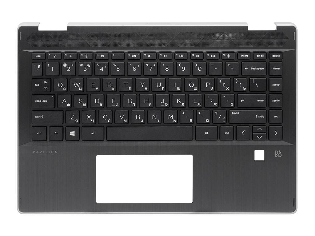 Топ-панель L53796-131 для HP Pavilion черная (для моделей со сканером отпечатка)