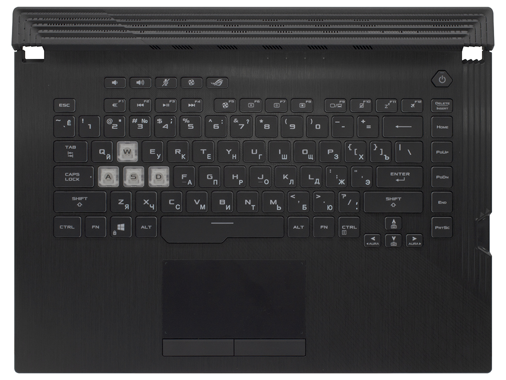 Топ-панель 90NR01J2-R32US0 для Asus черная с RGB-подсветкой (4-зонная)
