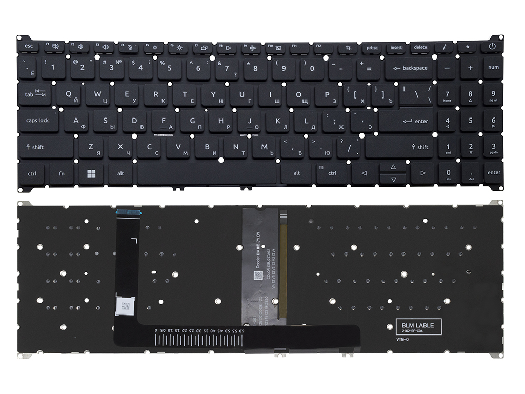 Клавиатура для ноутбука для Acer Aspire 3 A315-59 черная с подсветкой