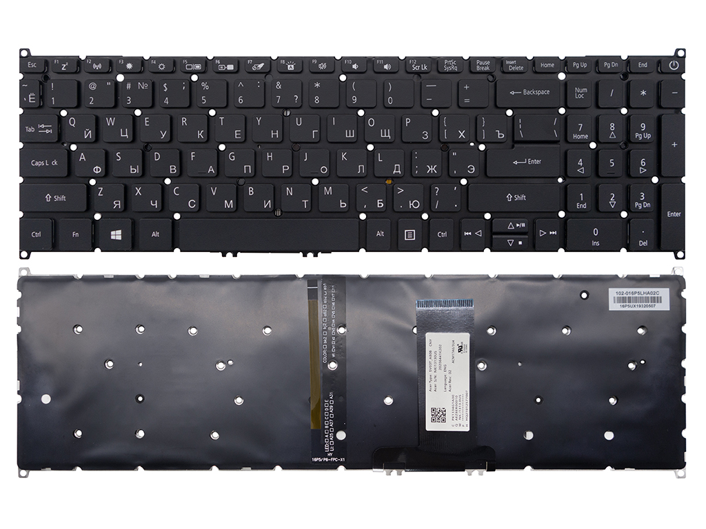 Клавиатура для ноутбука SV05P_A80BWL для Acer черная с подсветкой