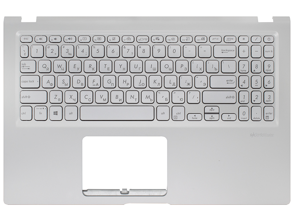 Топ-панель 90NB0TY2-R32RU0 для Asus  серебро, серебряные клавиши с подсветкой (для моделей без SD-порта)