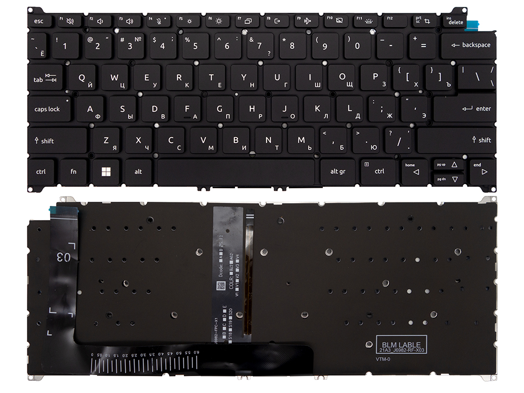Клавиатура для ноутбука Acer Swift X SFX14-51G черная с подсветкой