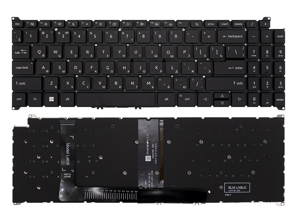 Клавиатура для ноутбука Acer Swift Go 14 SFG16-72 черная с подсветкой