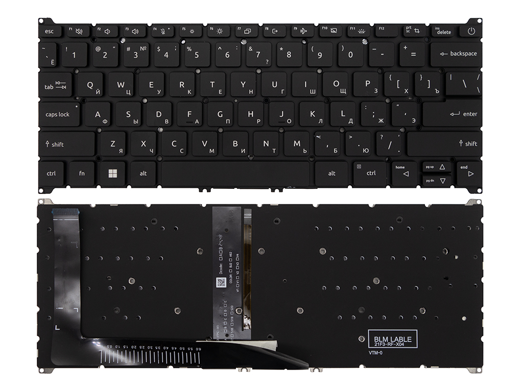 Клавиатура для ноутбука Acer Aspire 5 A514-55 черная с подсветкой
