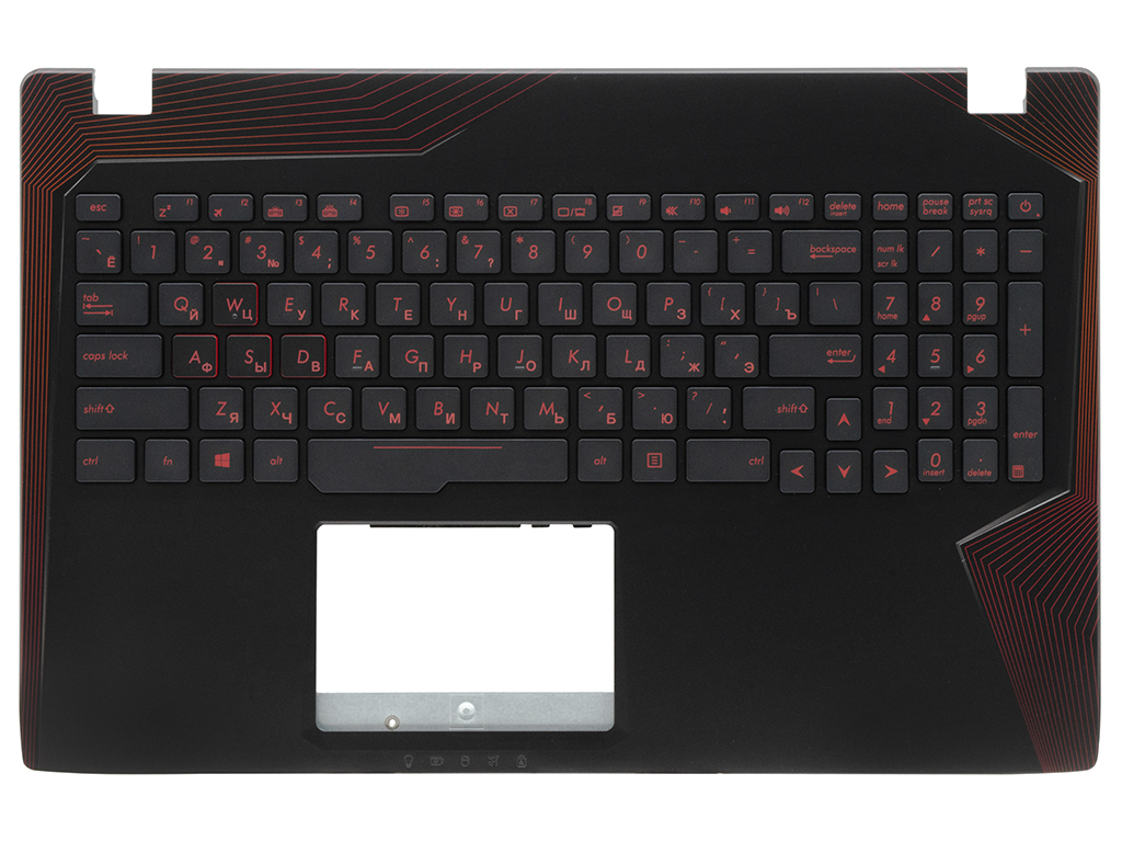 Топ-панель для ноутбука Asus ROG Strix GL553VW черно-красная с подсветкой