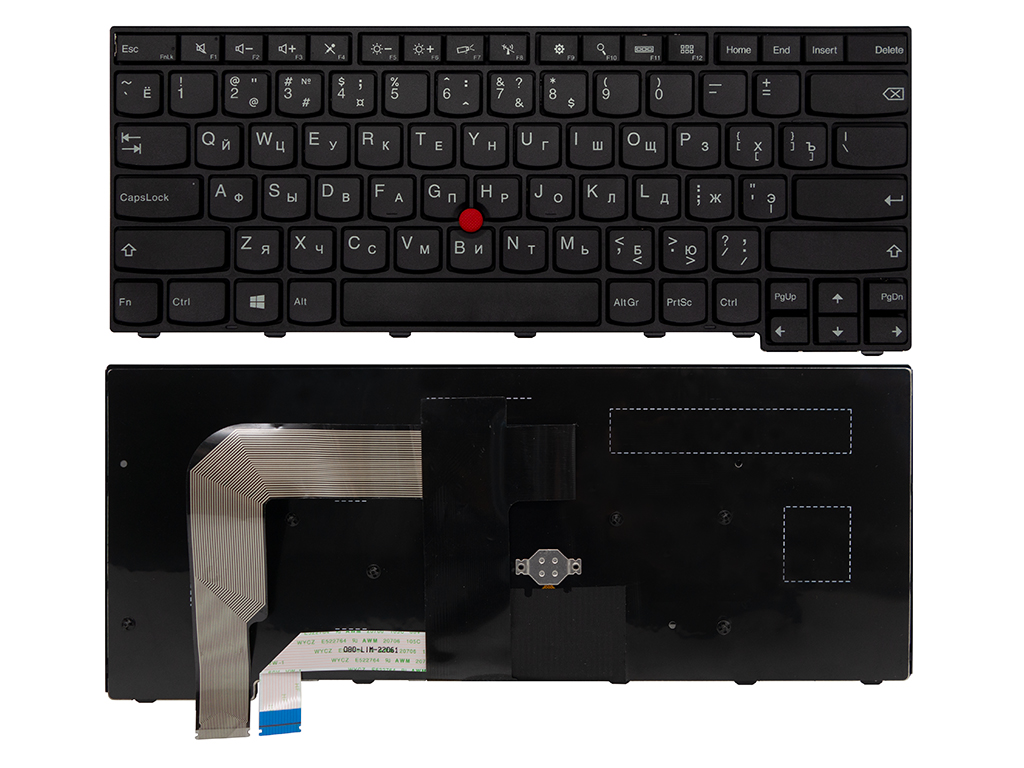 Клавиатура для ноутбука Lenovo ThinkPad T470p черная без подсветки