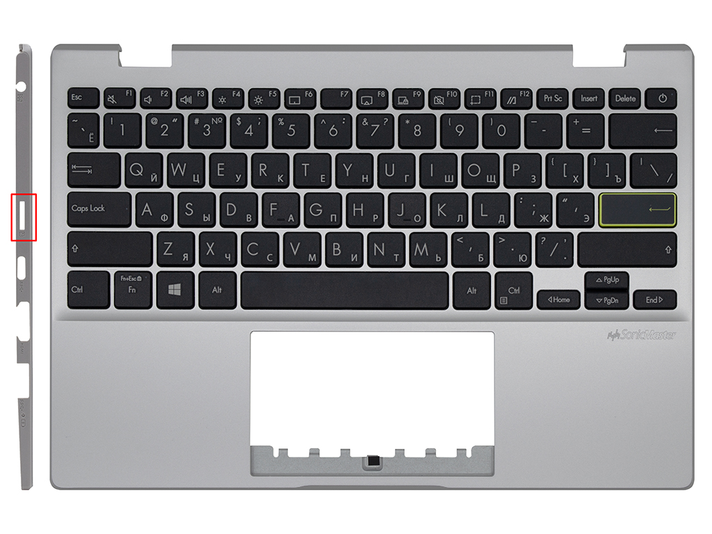 Топ-панель 90NB0R42-R31RU0 для Asus серебро (для моделей с SD-портом)