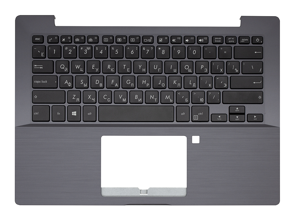 Топ-панель 90NX01X1-R30RU0 для Asus серая с подсветкой (для моделей со сканером отпечатка)