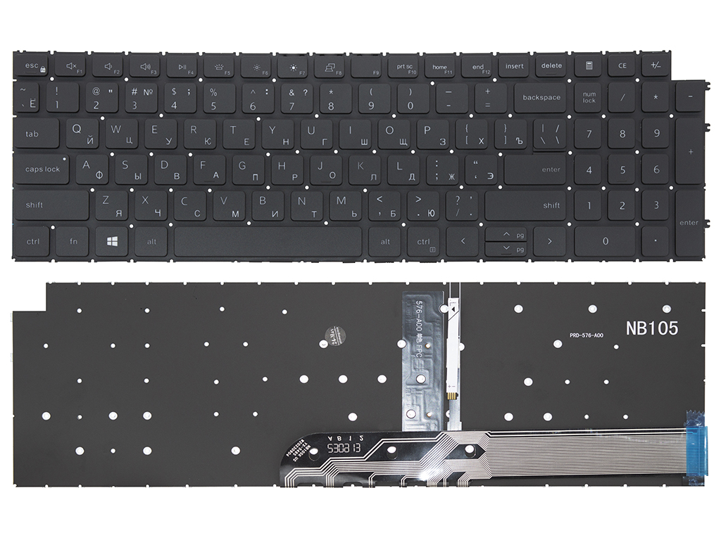 Клавиатура для ноутбука для Dell Latitude 3520 черная с подсветкой