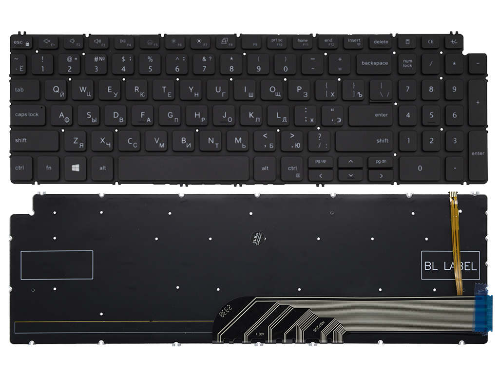 Клавиатура для ноутбука для Dell Latitude 3510 черная с подсветкой