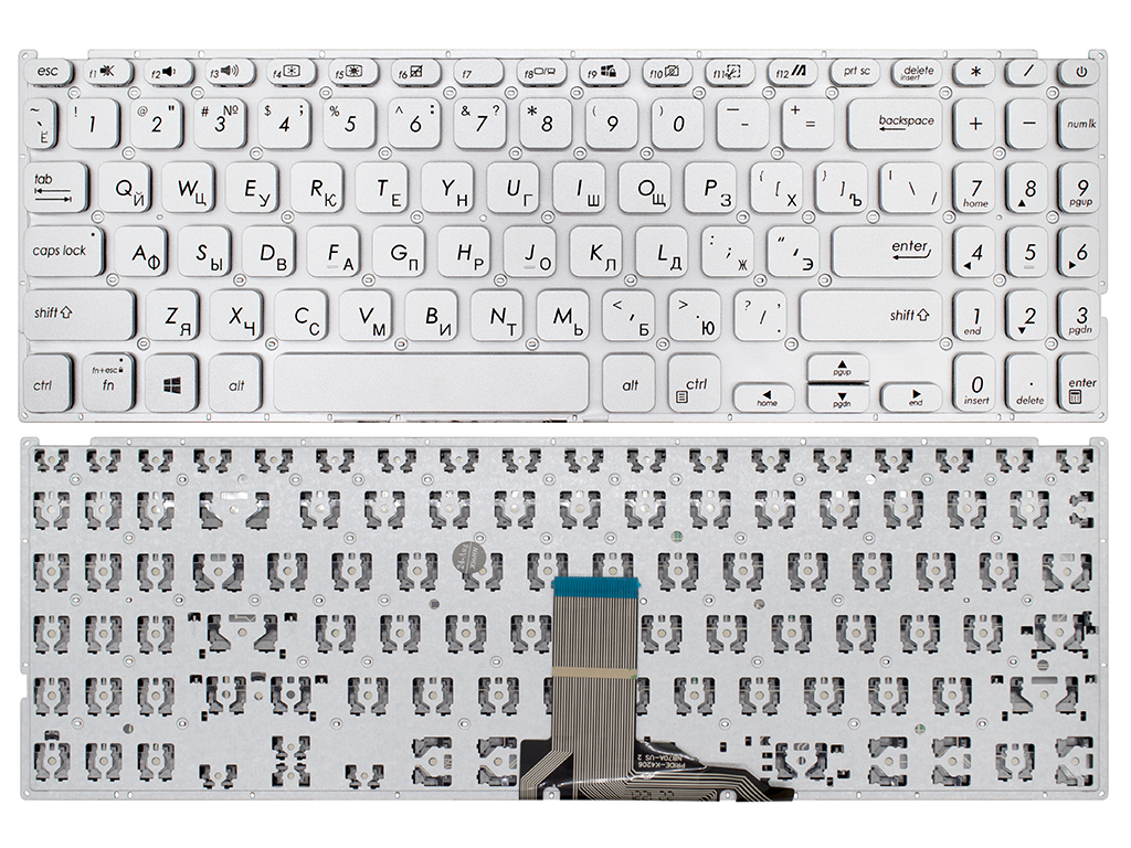 Клавиатура для ноутбука для Asus Laptop 15 A516JA серебро
