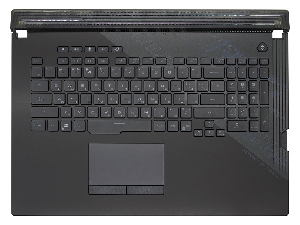 Топ-панель 90NR03D2-R31190 для Asus черная с RGB-подсветкой (поклавишная настройка)