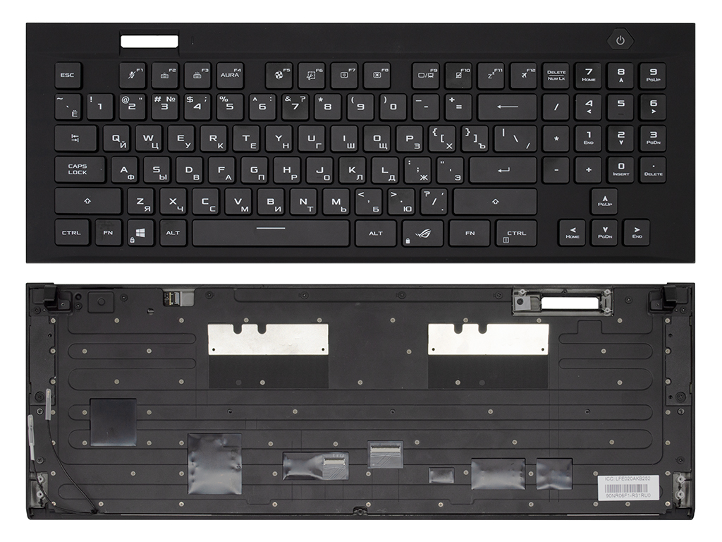 Клавиатурный модуль 90NR06F1-R31RU0 для Asus черный с RGB-подсветкой (поклавишная настройка)