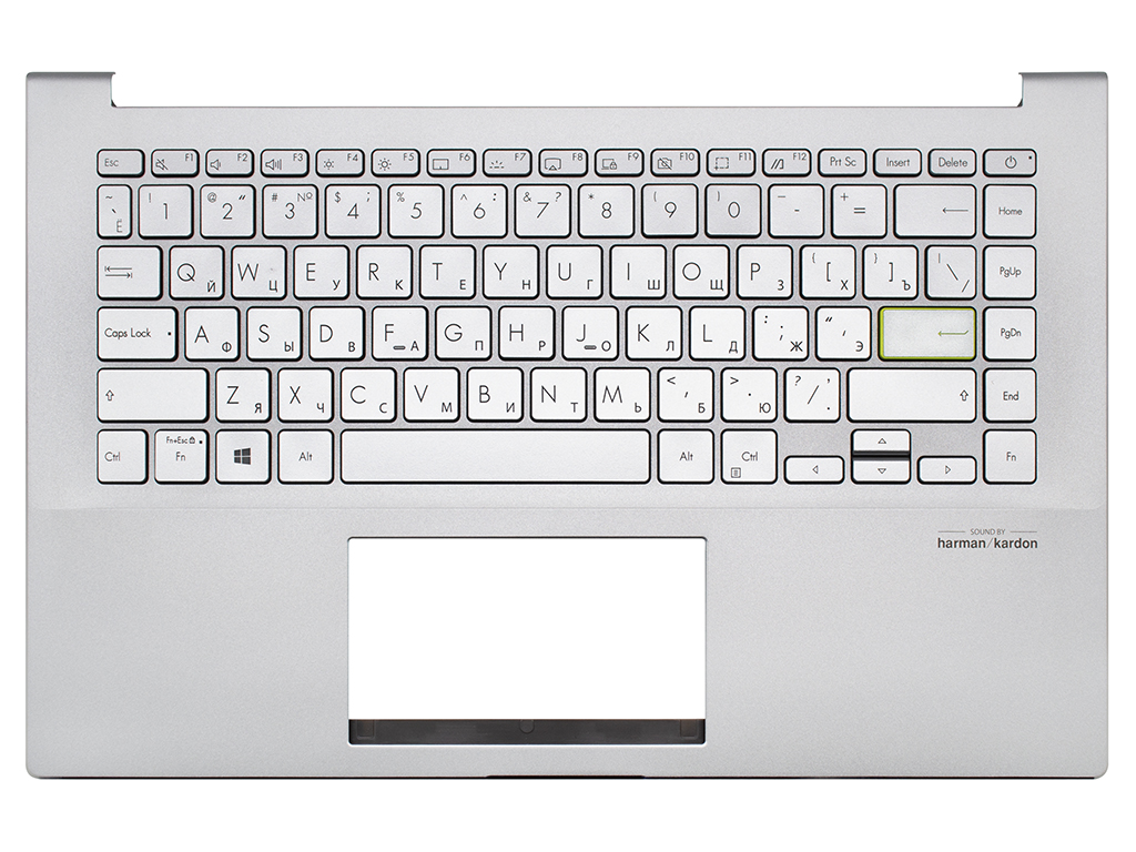 Топ-панель для Asus VivoBook S14 M433IA серебро, серебряные клавиши с подсветкой