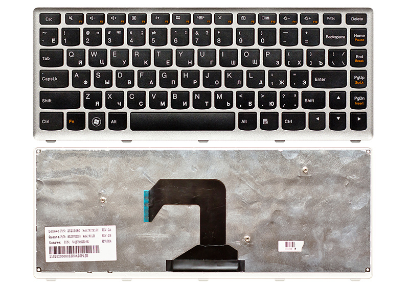 Клавиатура для ноутбука LENOVO IdeaPad U410 серебро