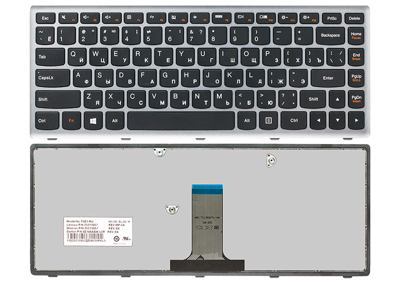 Клавиатура для ноутбука LENOVO Flex 14 серая