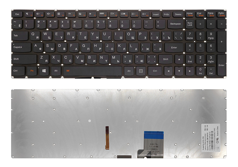 Клавиатура для ноутбука для Lenovo IdeaPad U530 с подсветкой (оригинал)