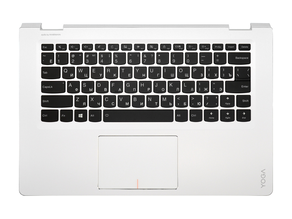 Клавиатура для ноутбука LENOVO Yoga 510-14ISK белая топ-панель