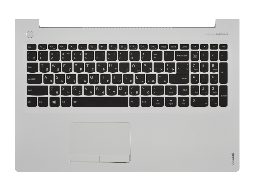 Клавиатура для ноутбука LENOVO 510-15IKB топ-панель серебро с подсветкой